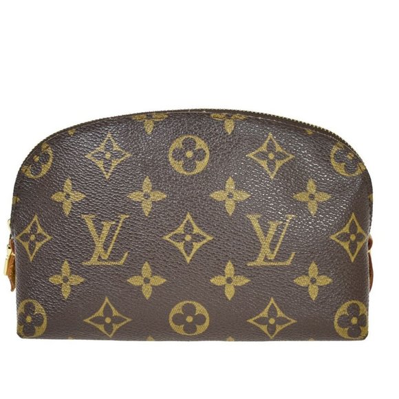 AUTH LOUIS VUITTON Pochette Cosmetic Pouch Bag Monogram Leather Brown - Picture 2 of 10